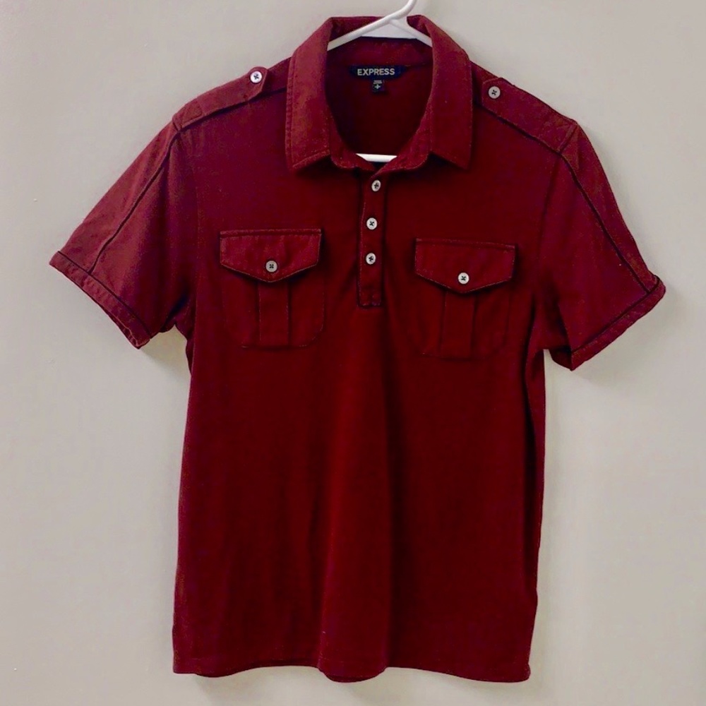 EXPRESS Men’s Polo Shirt Red Size Small